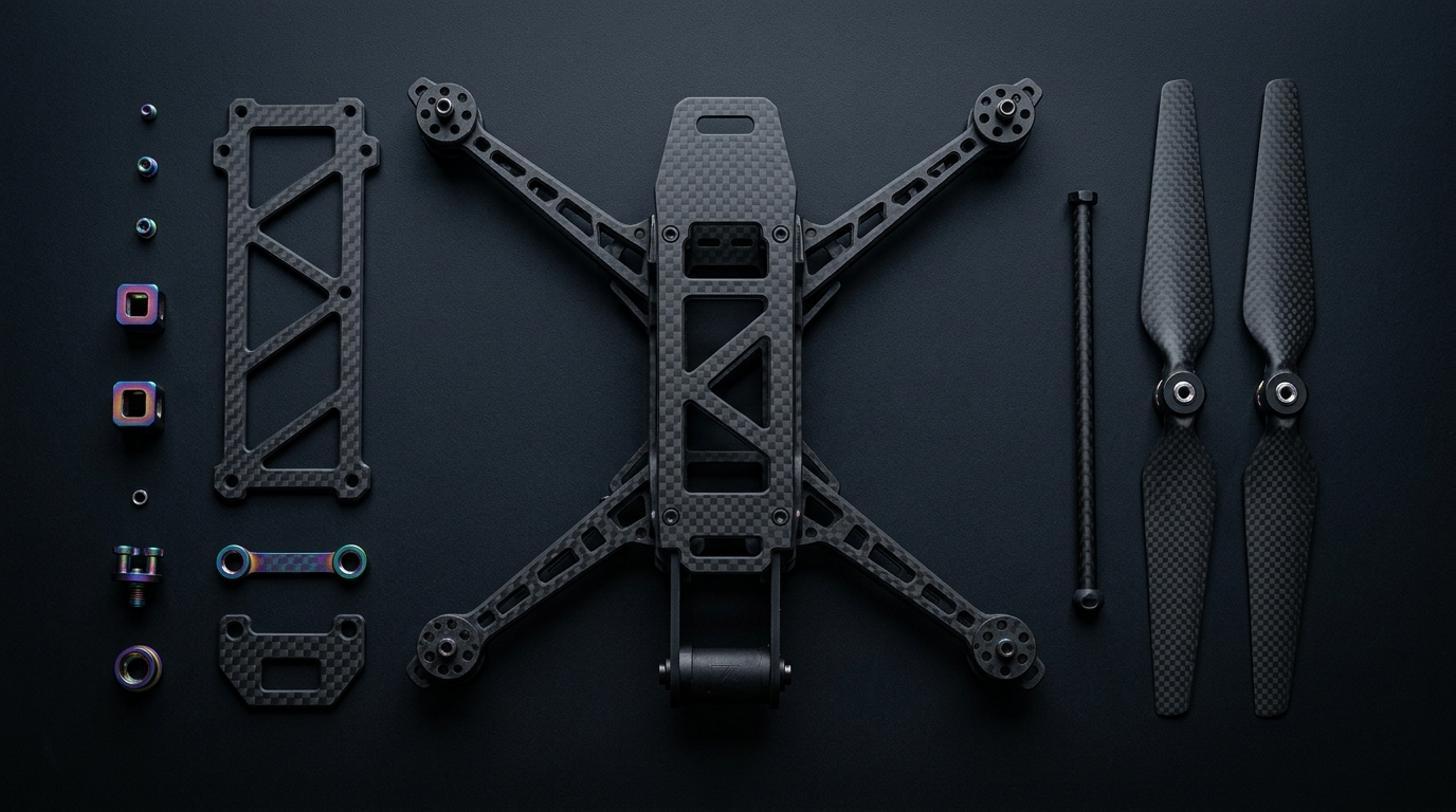 Drone frame illustrating a possible coating application